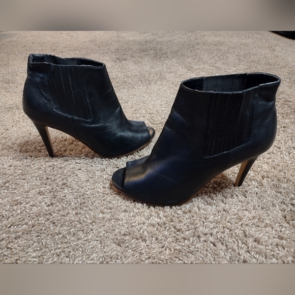 Halogen Shoes - Halogen Black Peep-Toe Ankle Boots 8.5